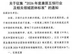 关于征集“2026年度康居五恒行业及相关领域团体标准”